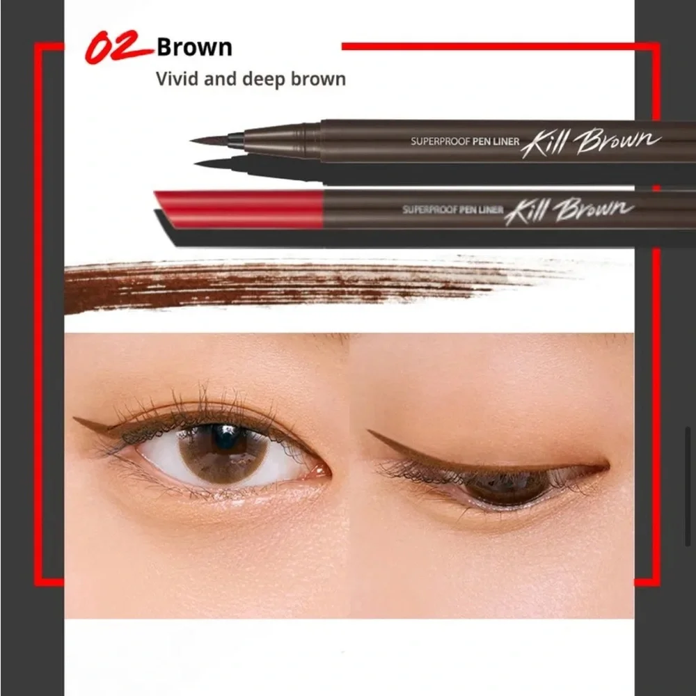 Clio Superproof Pen Liner Kill Brown shade 02 Brown NEW